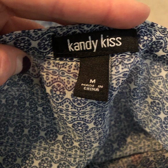 Quarter Button Blue Chiffon Sheer Blouse Pattern - Picture 10 of 11